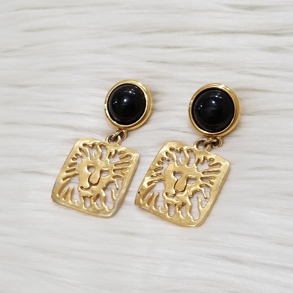 Vintage lion statement earrings